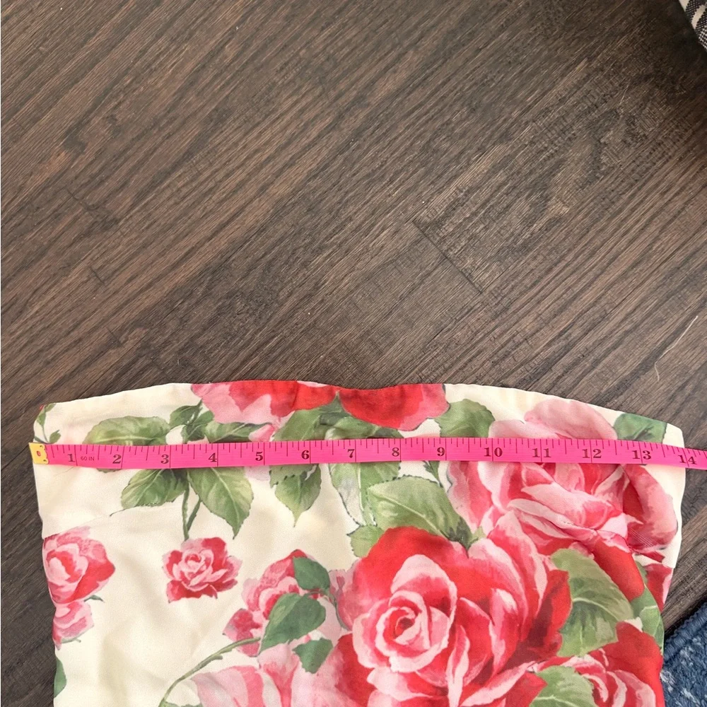 Meshki Ella Strapless Chiffon Maxi Dress - Rose Print. - Picture 5 of 8
